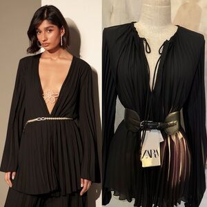 🎁 Zara Pleated Blouse - New 🎁